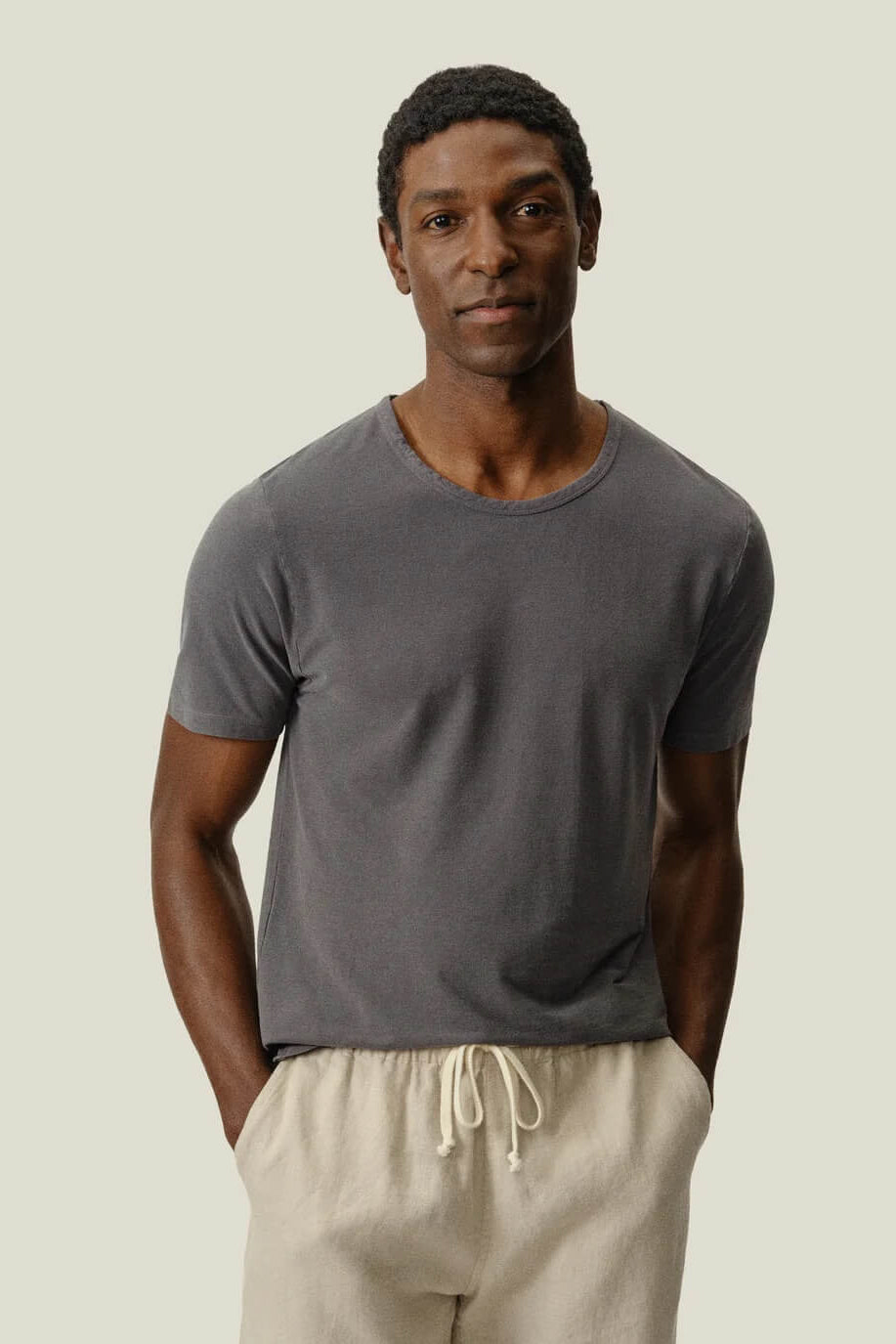 Alex Crane Crepe Tee in Slate outfit