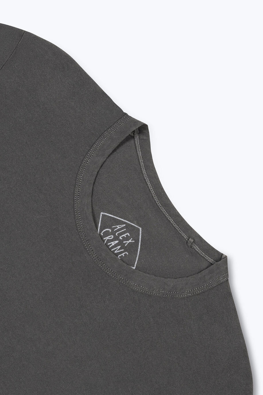 Alex Crane Crepe Tee in Slate close up