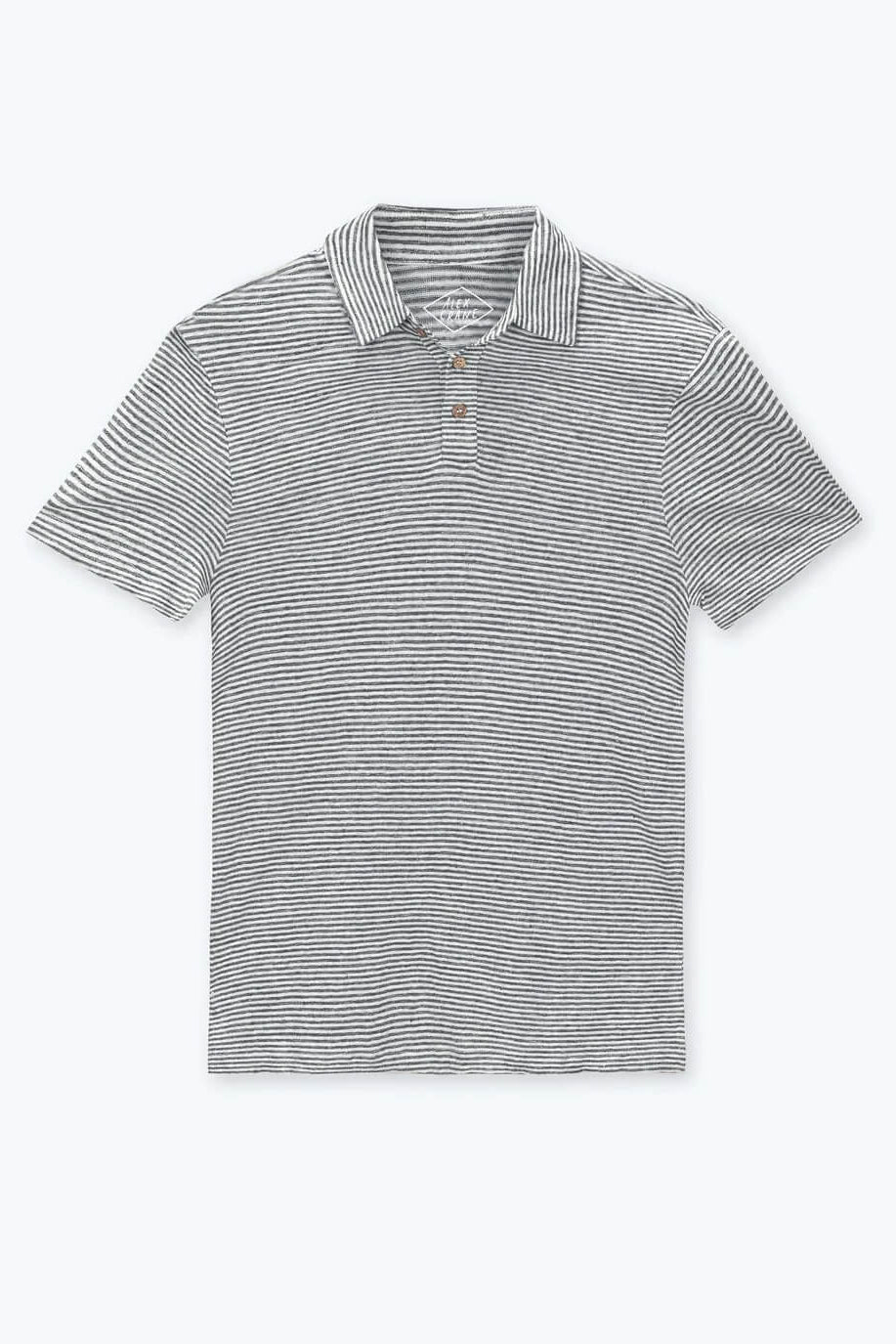 Alex Crane Knit Polo in Lines