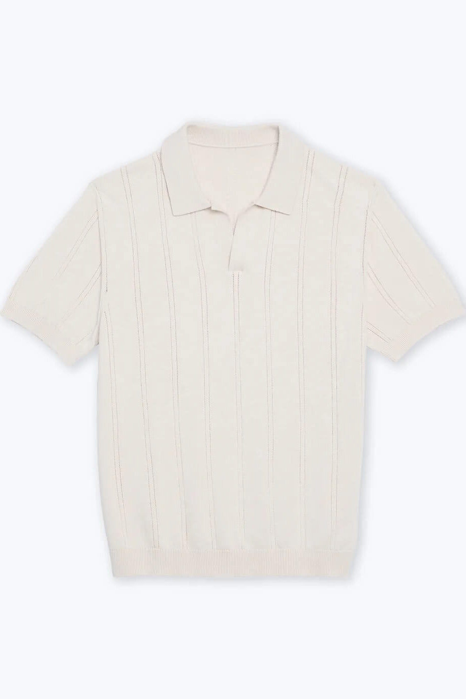 Alex Crane Lolo Drop Needle Sweater Polo in Shell