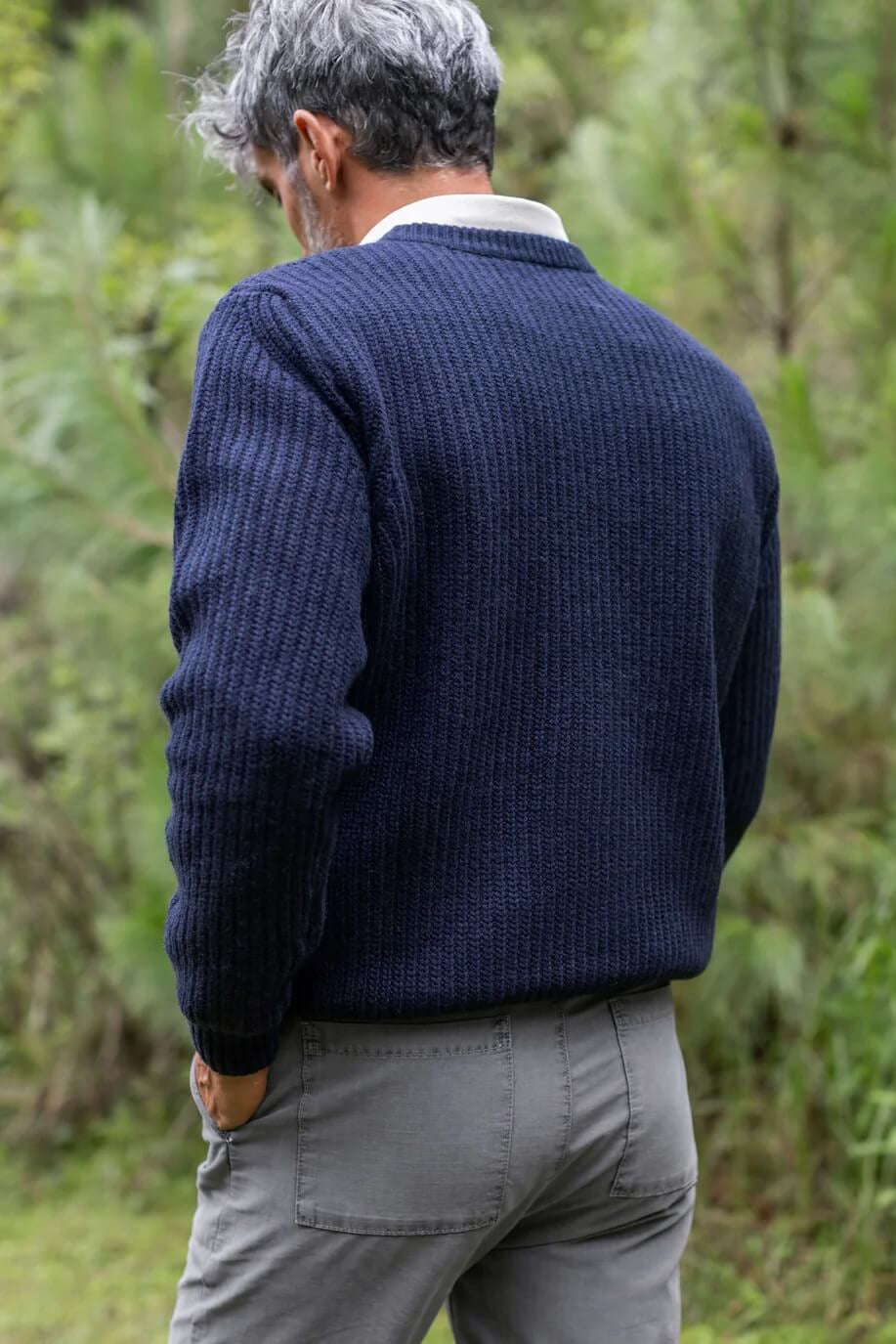 Alex Crane Vale Sweater in Indigo back fit