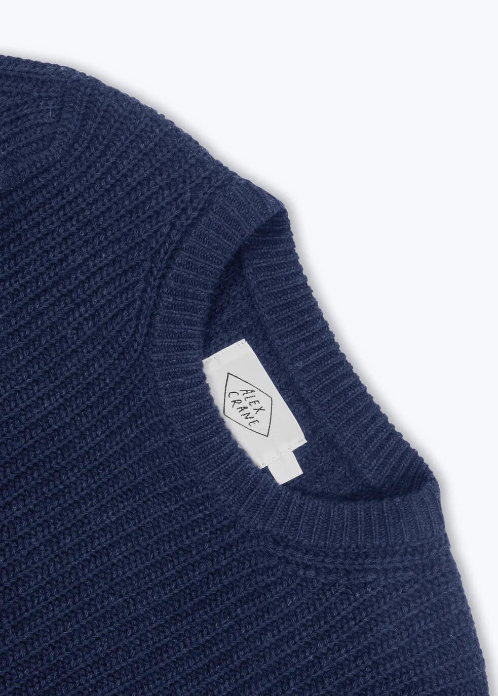 Alex Crane Vale Sweater in Indigo texture close up