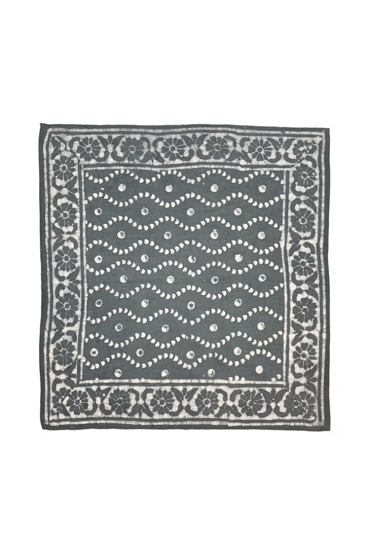 Anju Jewelry men's block printed cotton bandana with handcrafted pattern and lightweight construction.