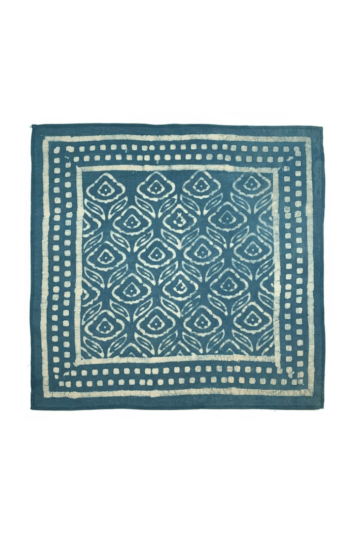 Anju Jewelry men's block printed cotton bandana with handcrafted pattern and lightweight construction.