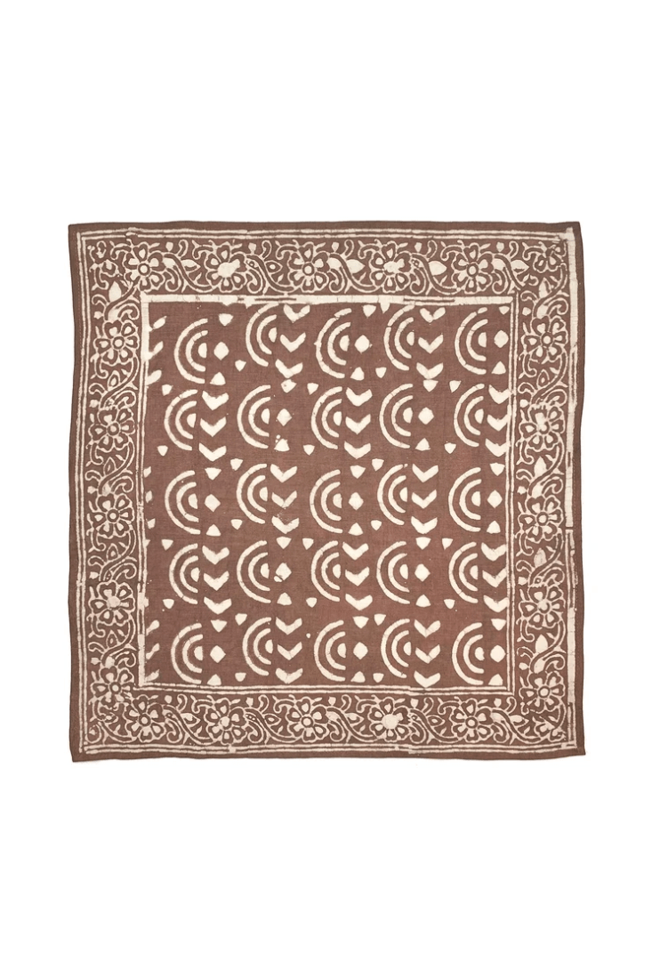 Anju Jewelry men's block printed cotton bandana with handcrafted pattern and lightweight construction.