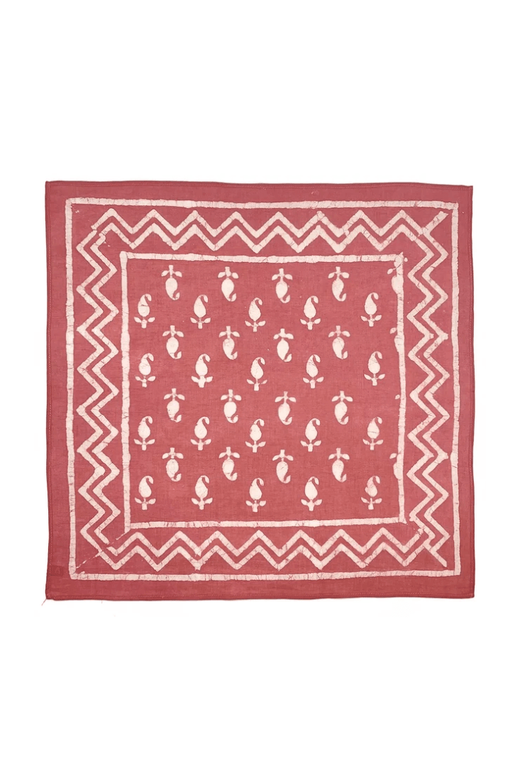 Anju Jewelry men's block printed cotton bandana with handcrafted pattern and lightweight construction.