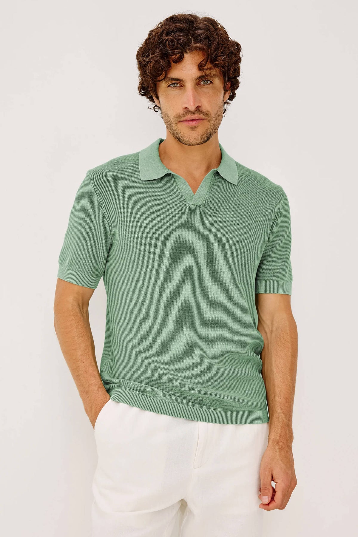 Rails Baker Polo in vetiver