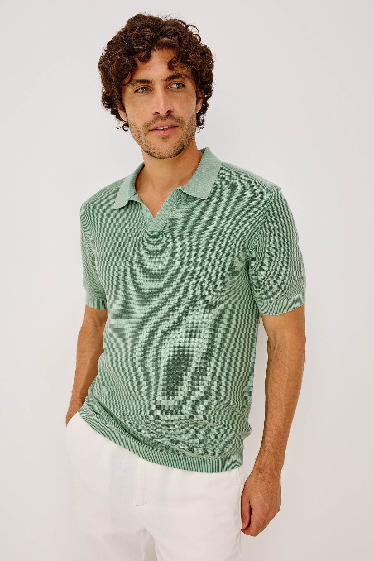 Rails Baker Polo in vetiver