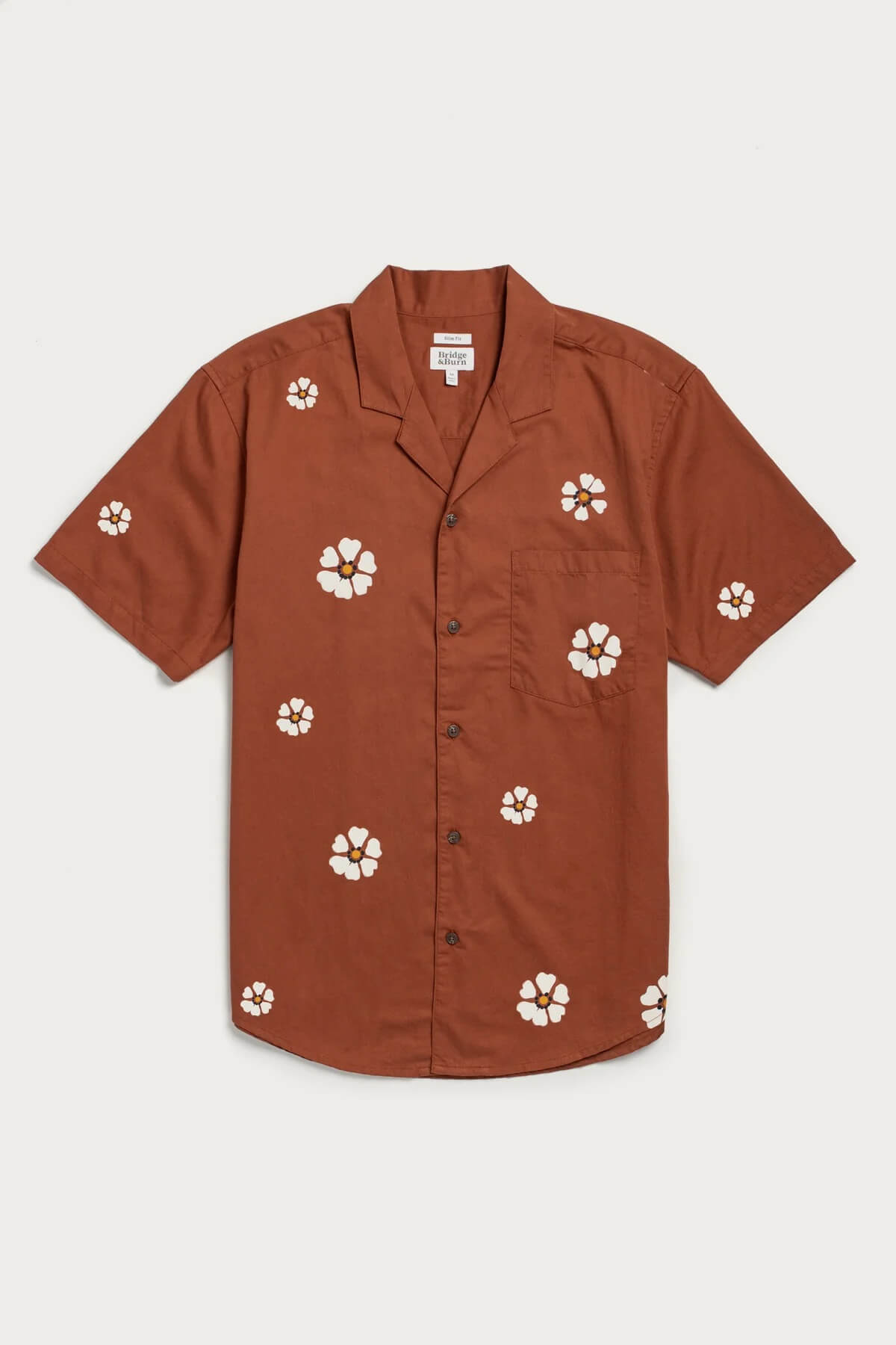 Bridge and burn The Collins Slim Shirt in Redstone flat product