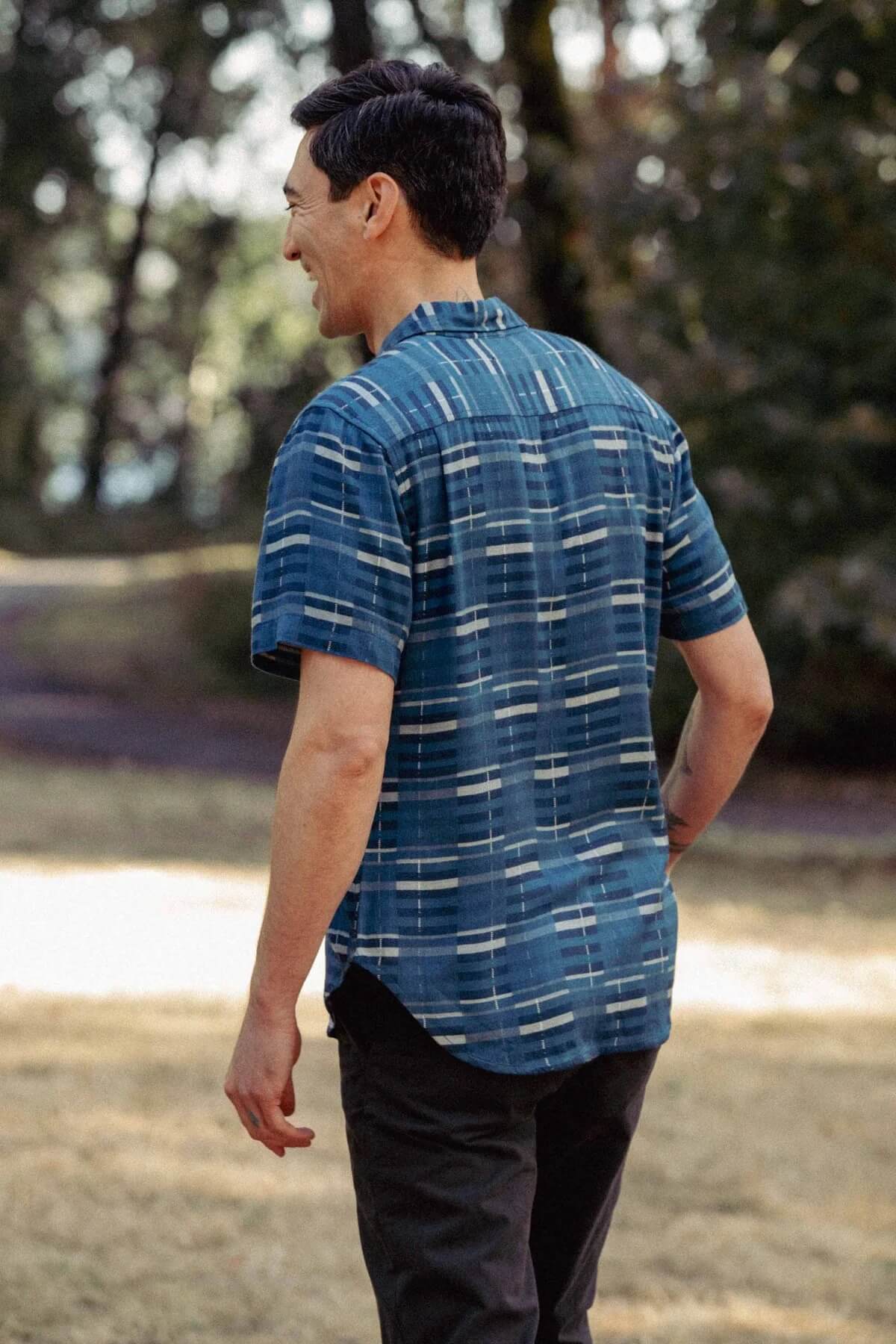 Bridge & Burn The Emerson Shirt in Stormcrest Stripe back