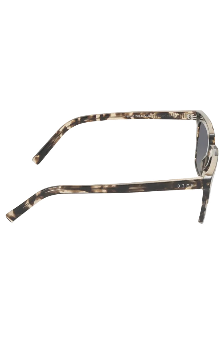 Diff Eyewear Billie Polarized Sunglasses in Espresso Tortoise + Grey side view