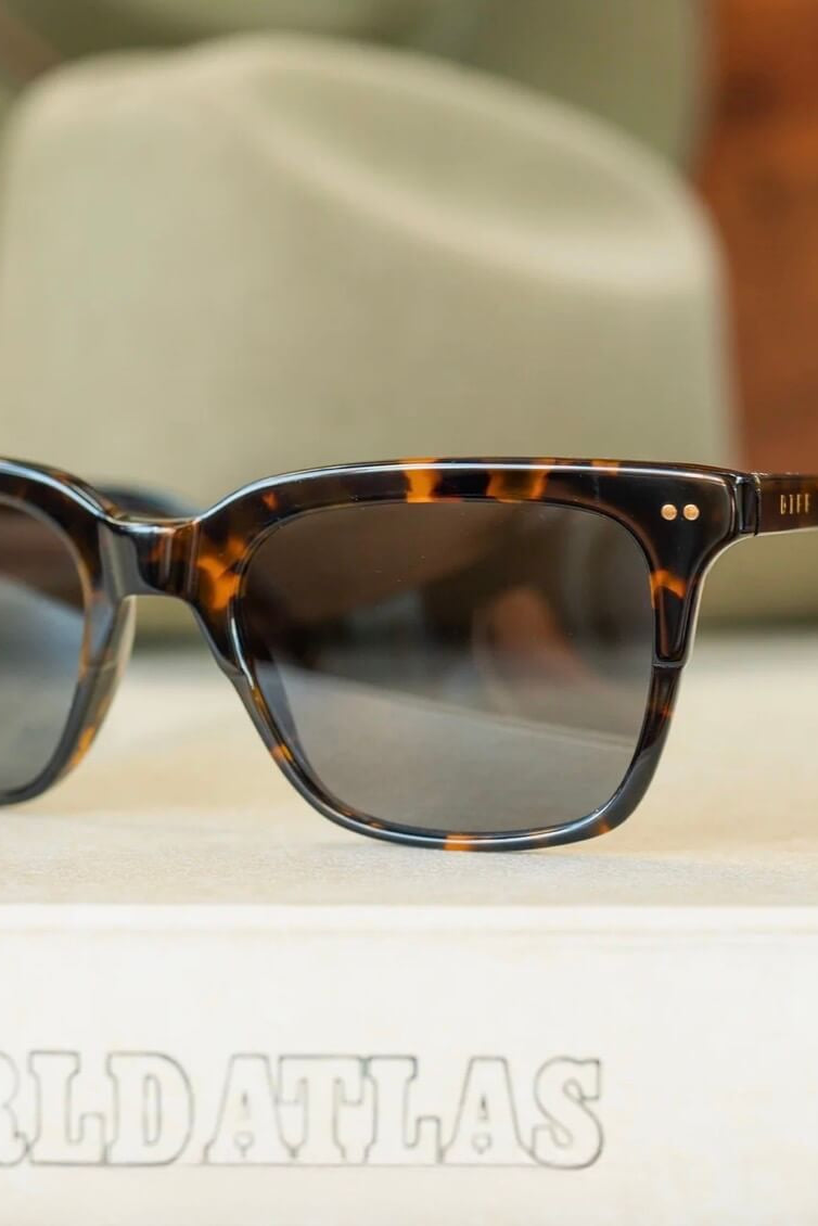 Diff Eyewear Billie Polarized Sunglasses in Shadow Tortoise + Grey