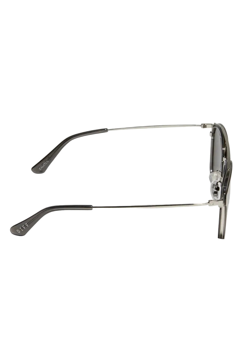 Diff Eyewear Camden Polarized Sunglasses in Black Smoke Crystal side view