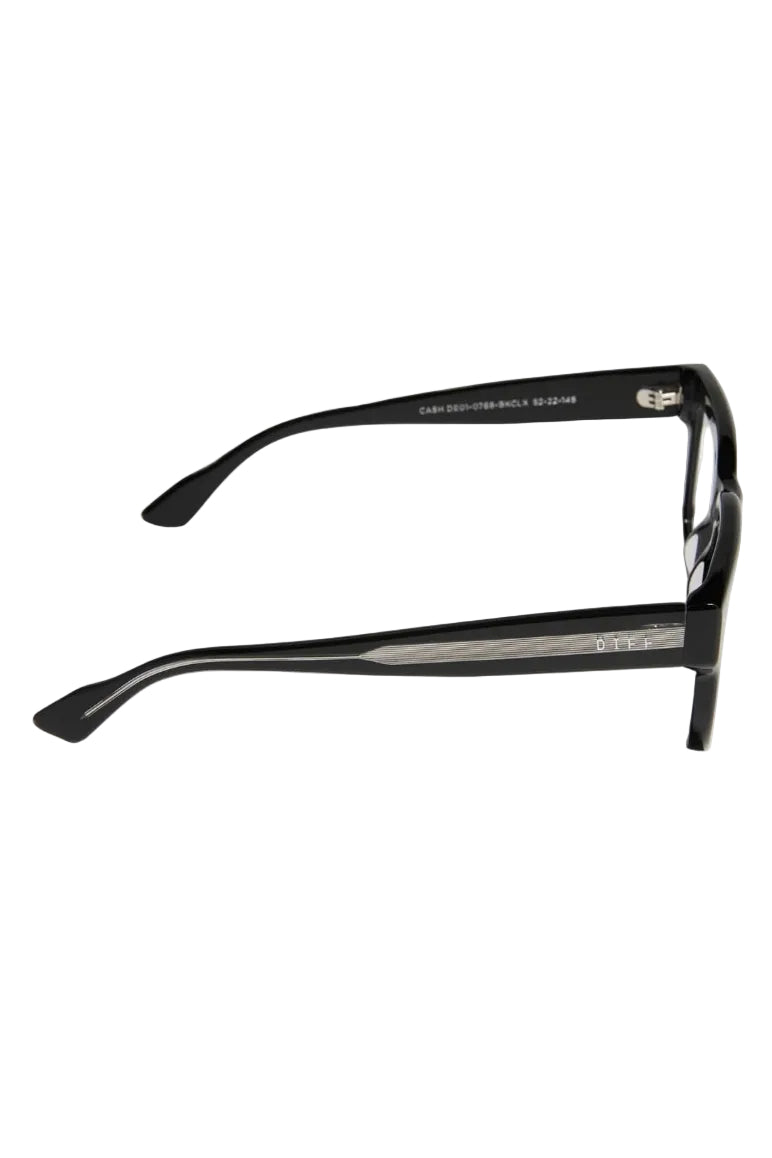Cash Sunglasses in Black by Diff Eyewear side view