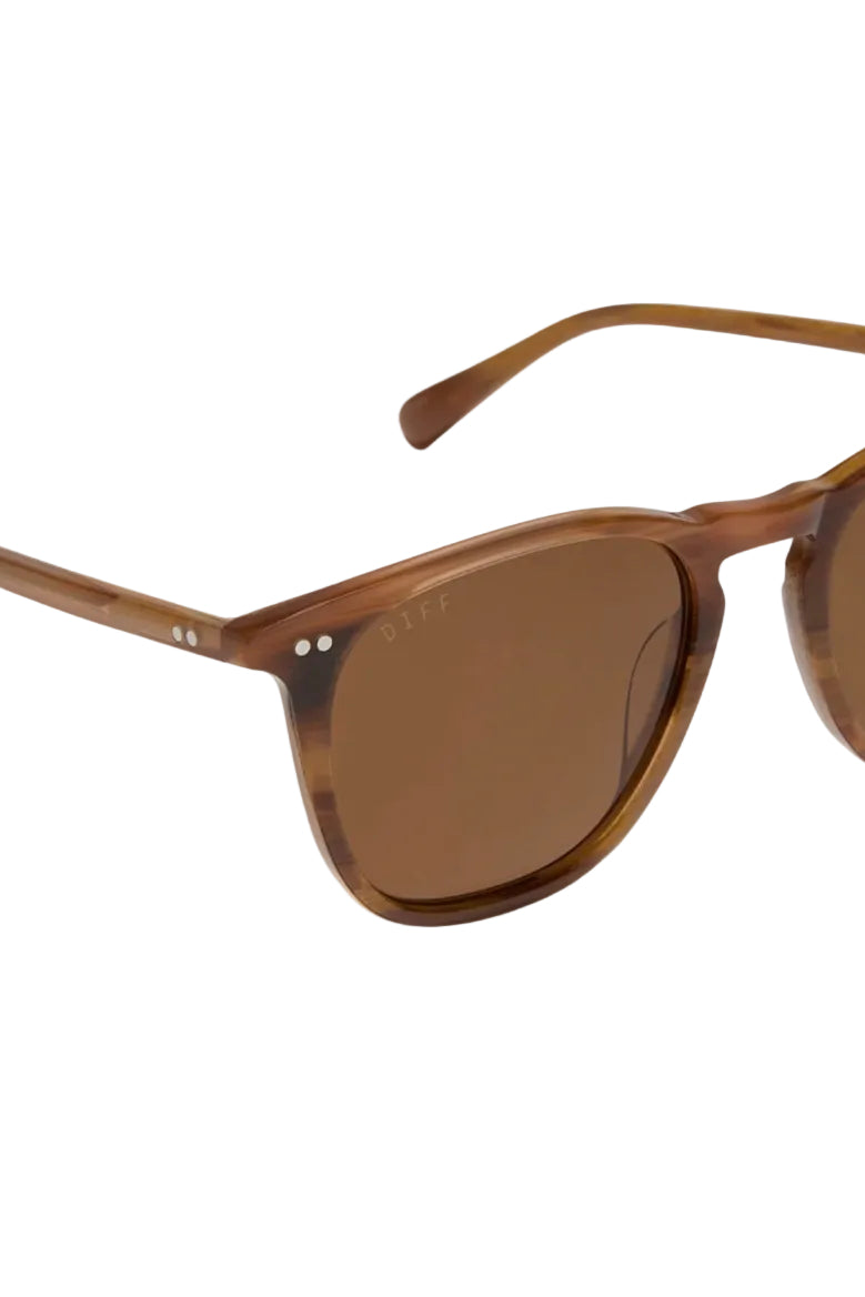Diff Maxwell XL Polarized Sunglasses in Longhorn/Brown close up