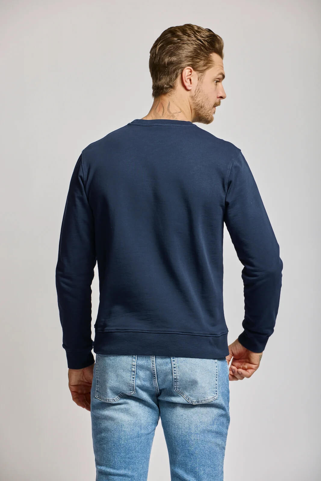 Easy Mondays Slub Cotton Sweatshirt men's crewneck with textured 335 GSM slub cotton fleece and ribbed collar, cuffs and hem.