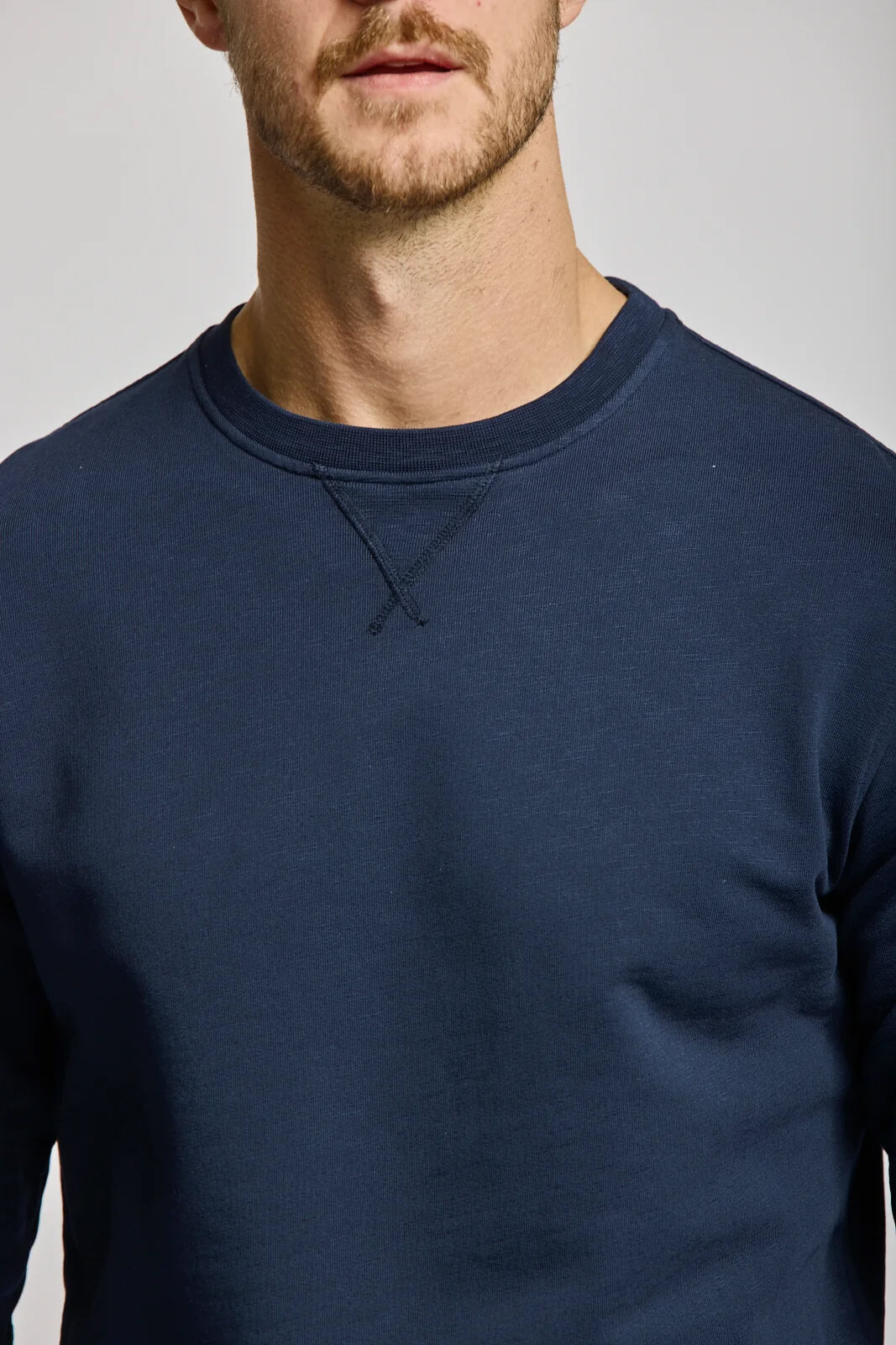 Easy Mondays Slub Cotton Sweatshirt men's crewneck with textured 335 GSM slub cotton fleece and ribbed collar, cuffs and hem.