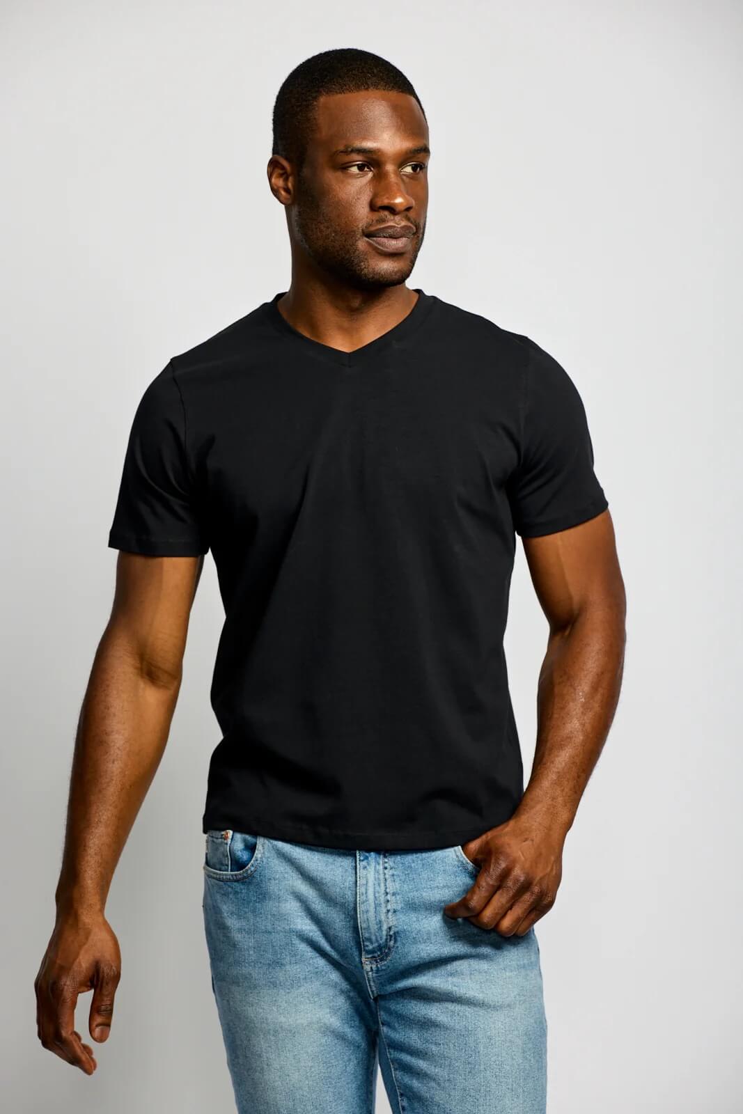 Easy Mondays VNeck T-Shirt in Black