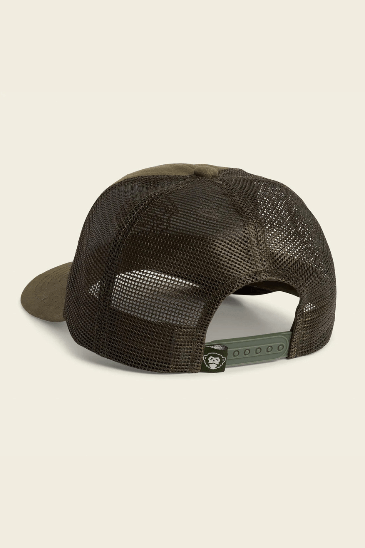 Howler Brothers El Mono Badge Standard Hat men's six-panel snapback with mesh back, arched brim and El Mono front artwork