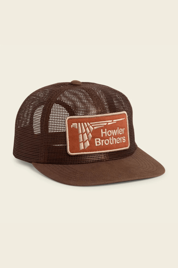 Howler Brothers Parrot Patrol Feedstore Snapback men's unstructured six-panel mesh hat with pliable bill and adjustable snapback closure