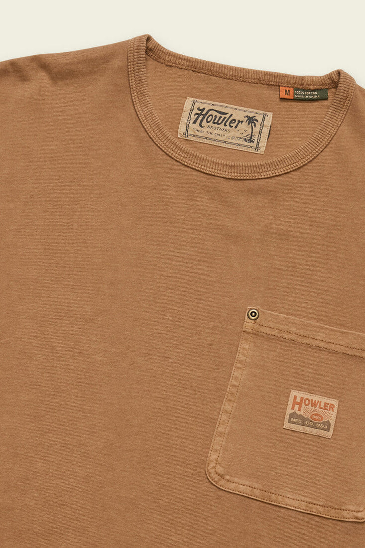 Howler Brothers HB Trade T-Shirt men's heavyweight cotton tee with chest patch pocket and workwear-inspired rivet details.