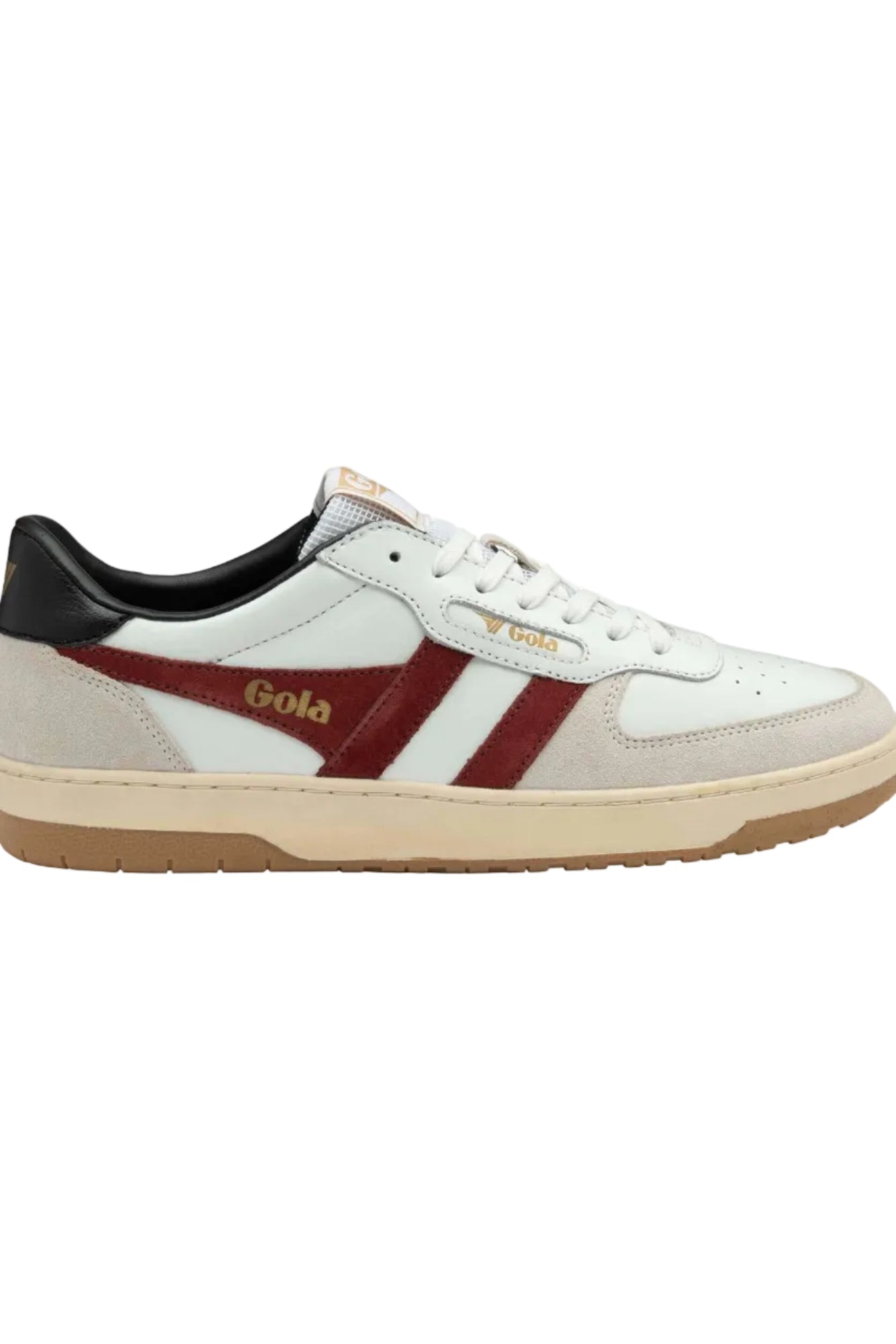 Gola Hawk Sneakers in White/RedOchre/ Black