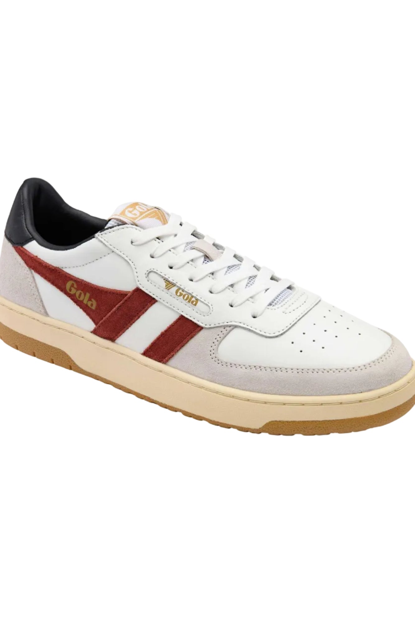 Gola Hawk Sneakers in White/RedOchre/ Black