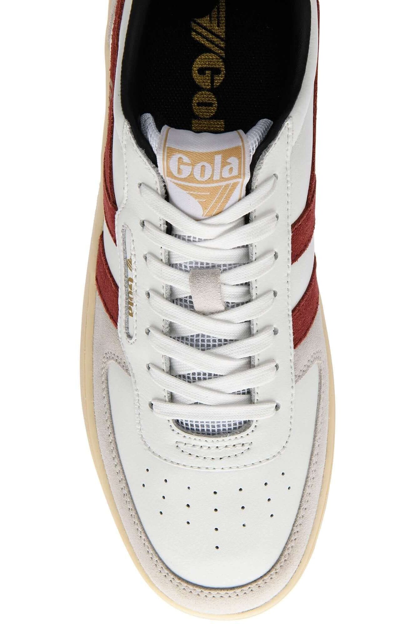 Gola Hawk Sneakers in White/RedOchre/ Black