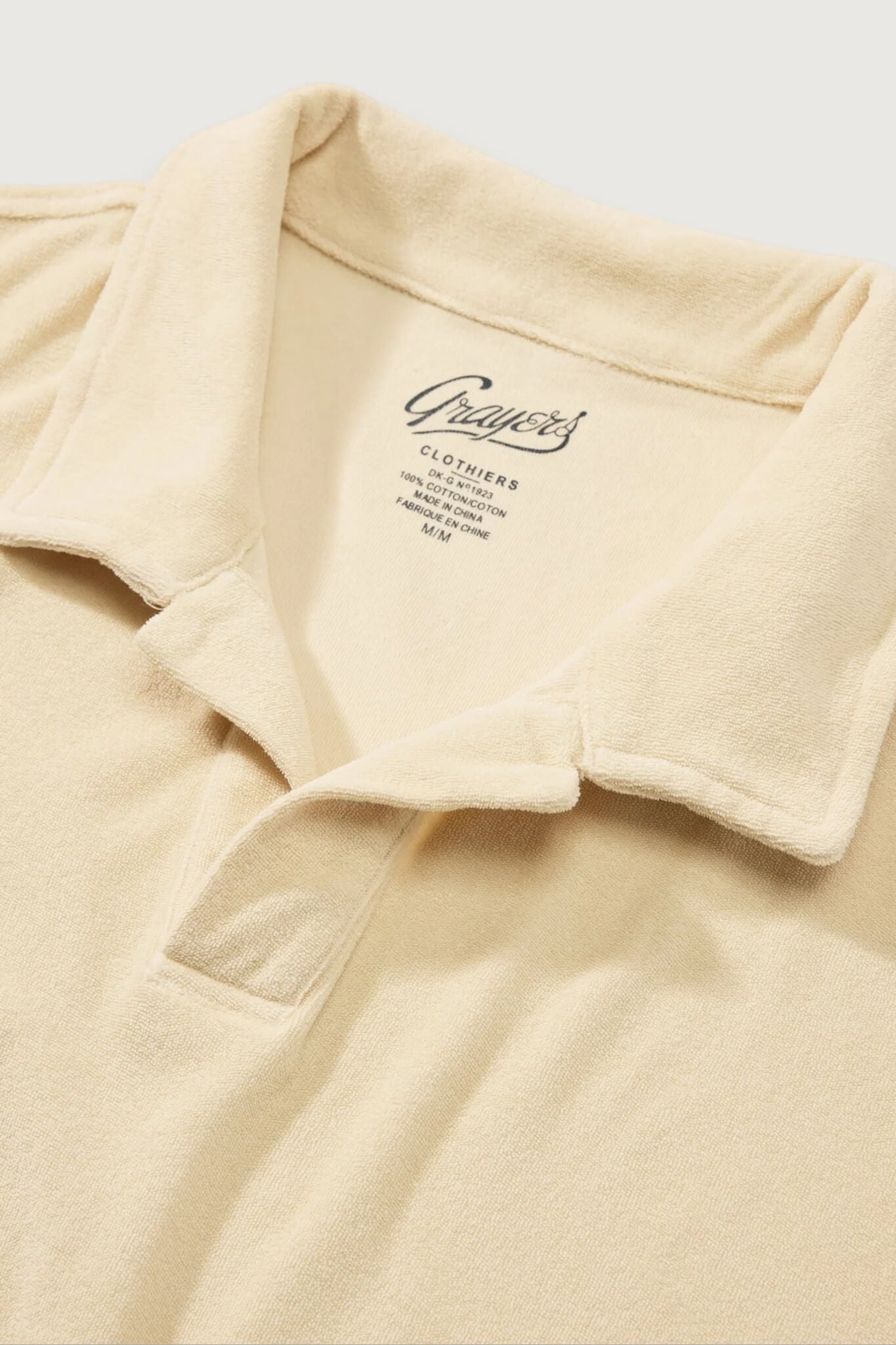 Grayers Riviera Terry Polo in white asparagus