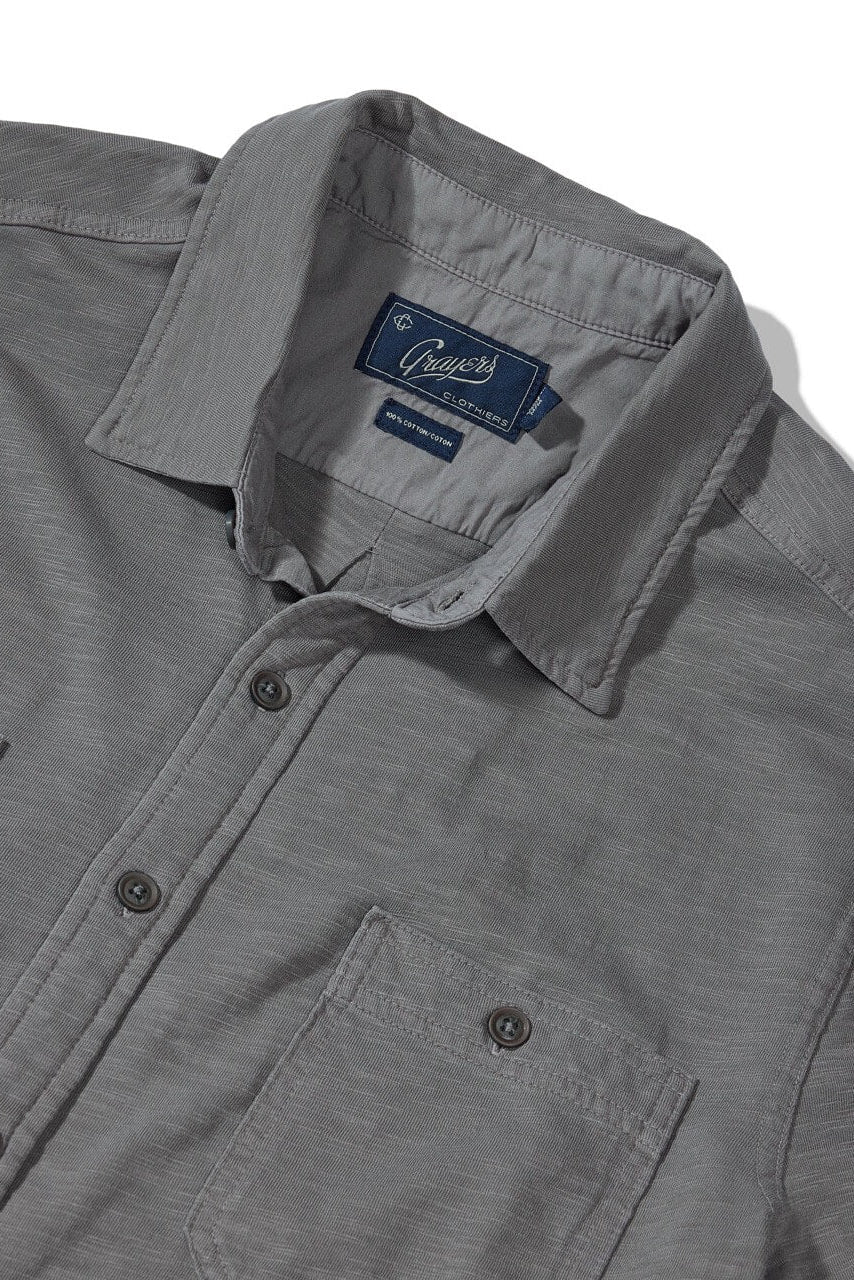 Close Up on Flex  Everyday Knit Short Sleeve Shirt Castle Rock