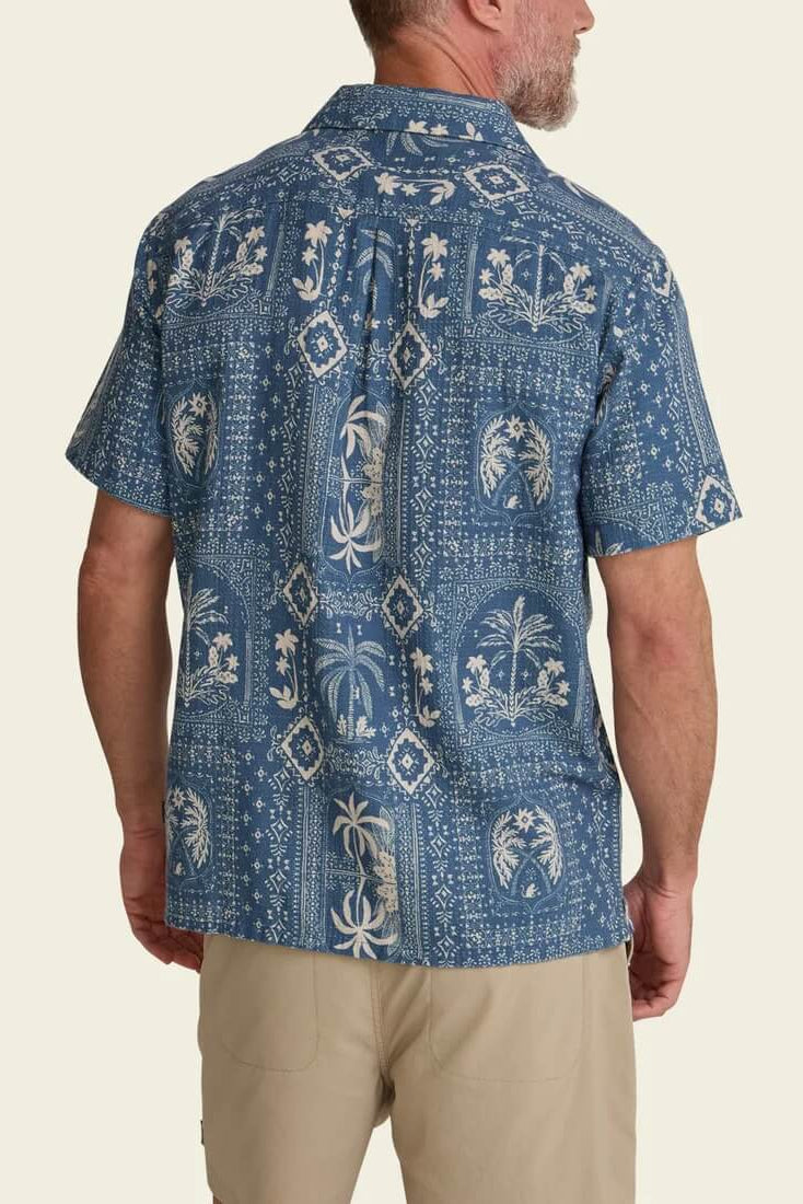Howler Bros. Shores Club Shirt in Palmetto Profecy Storm Blue back fit