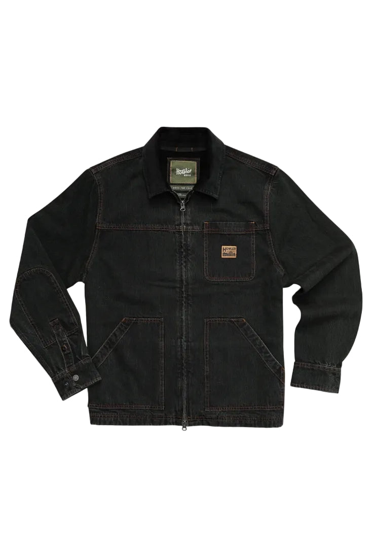 Howler Bros Conveyor Coat in Blacktop Denim flat product