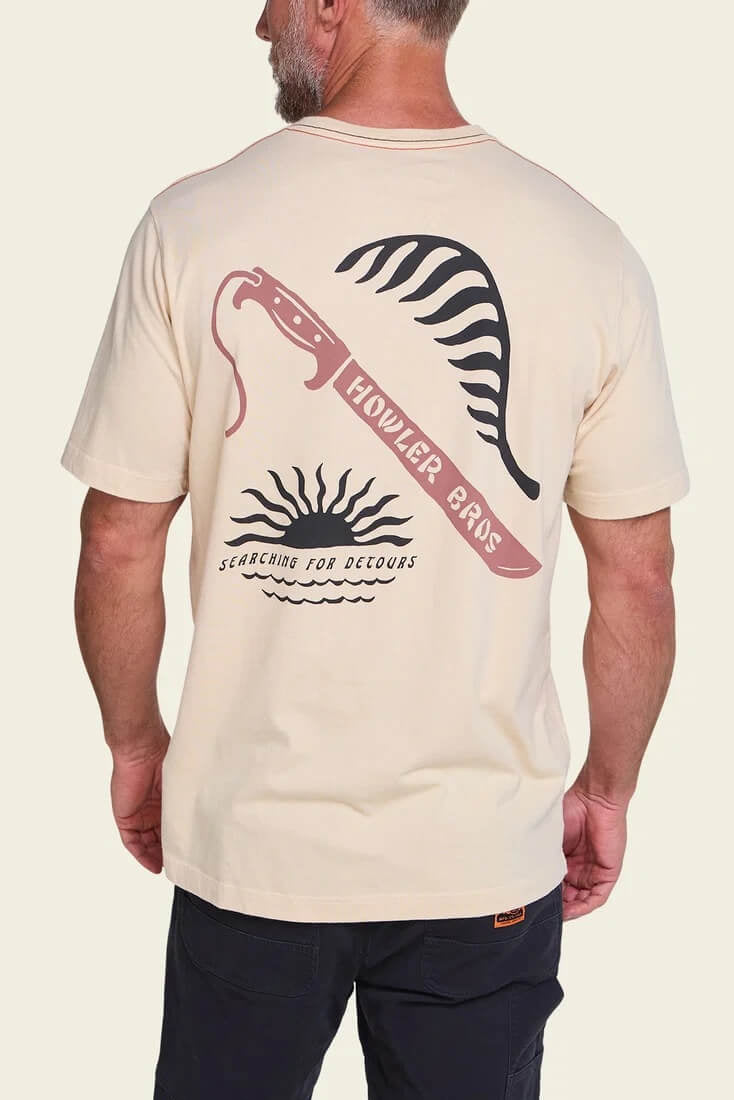 Howler Bros HB Machete Cotton T-Shirt in Sand back graphic
