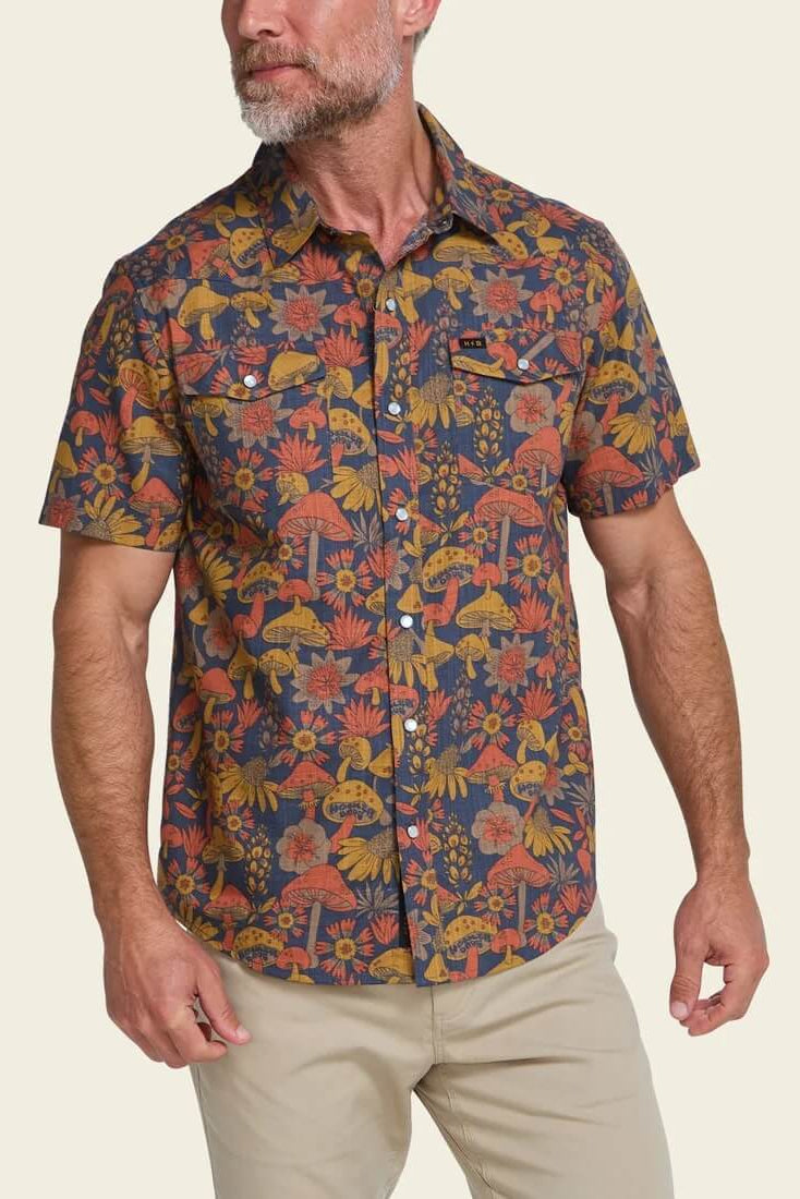 Howler Bros H Bar B Snapshirt in Fungi Forage- Nightfall