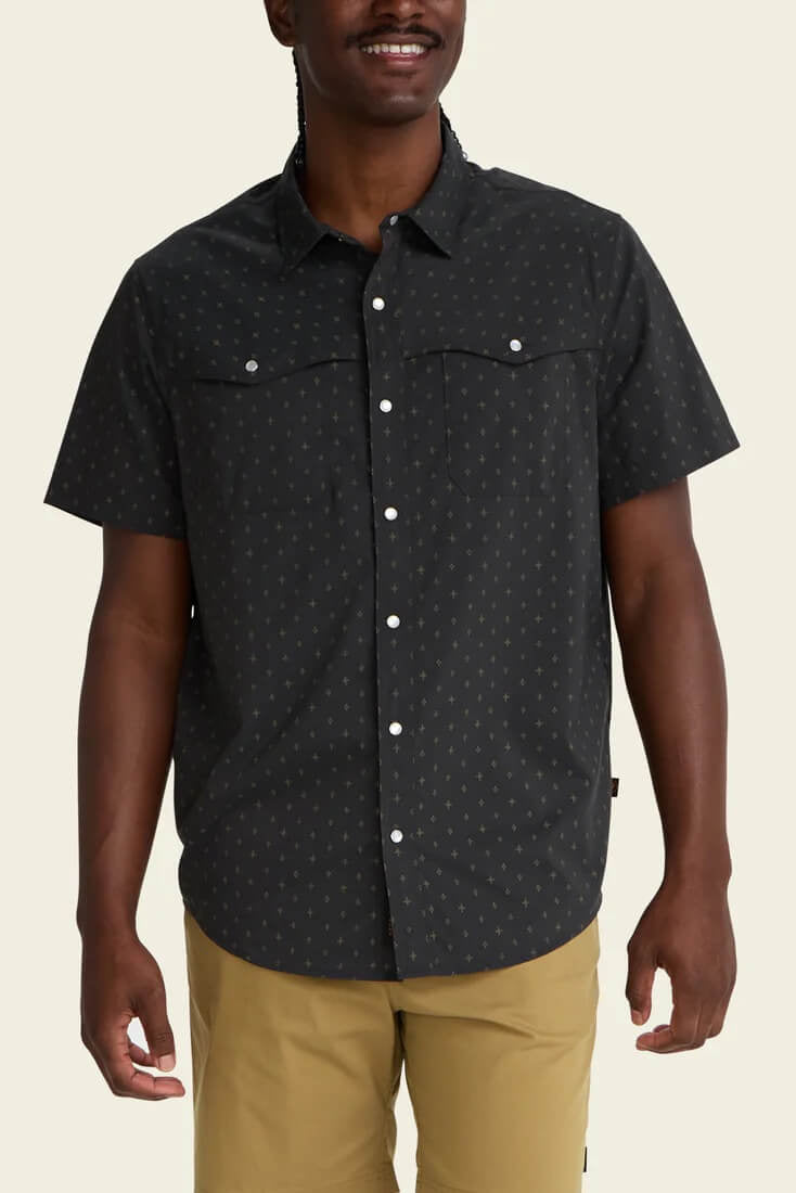 Howler Bros Open Country Tech Shirt in Supernovas Antique Black