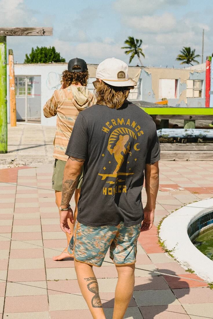 Howler Bros Serpiente Offerings T-Shirt in Antique Black lifestyle
