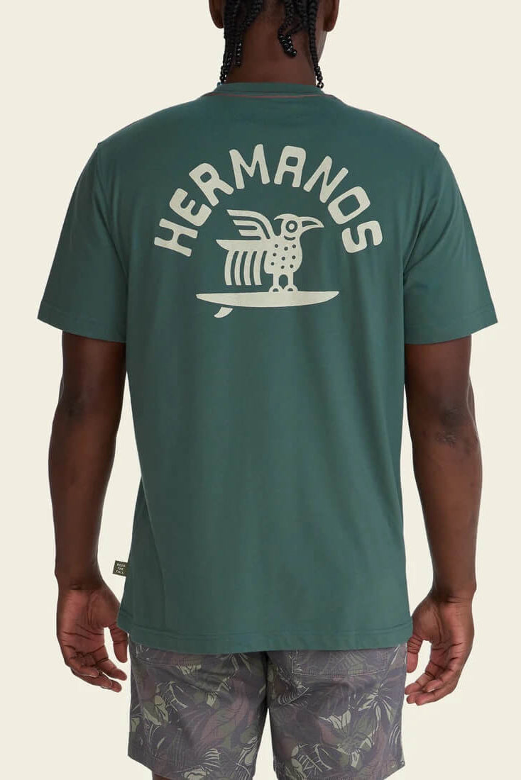 Howler Bros Surfbird T-Shirt in Fern Green back fit