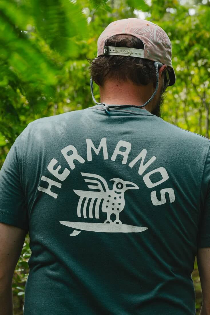 Howler Bros Surfbird T-Shirt in Fern Green lifestyle