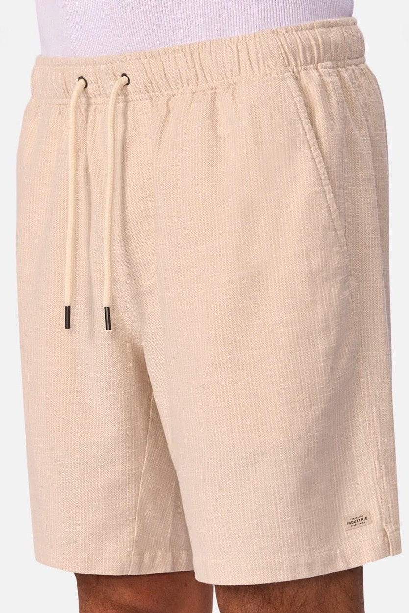 Industrie The Antonio Short in Wheat/Off White front close up