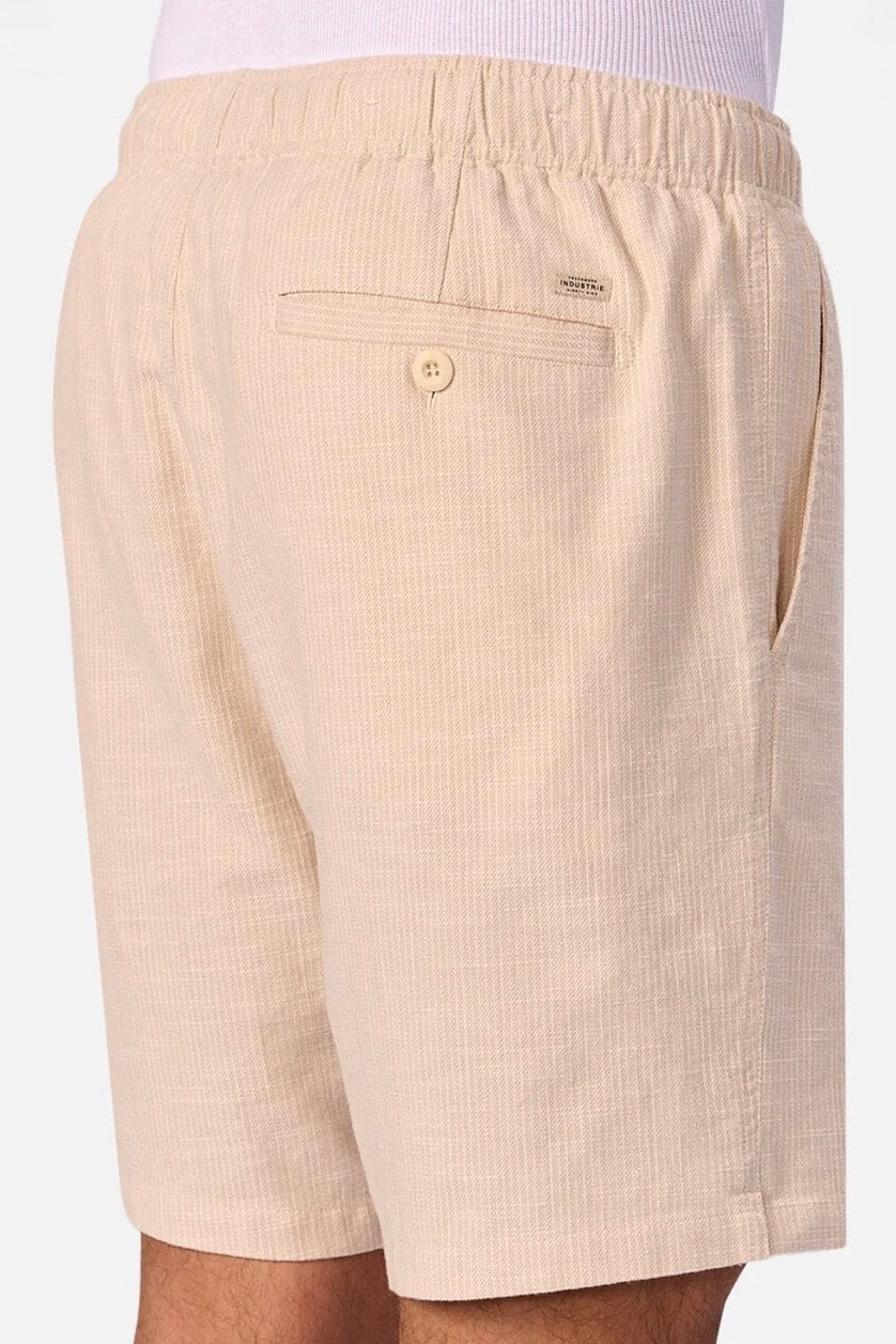 Industrie The Antonio Short in Wheat/Off White back detail close up