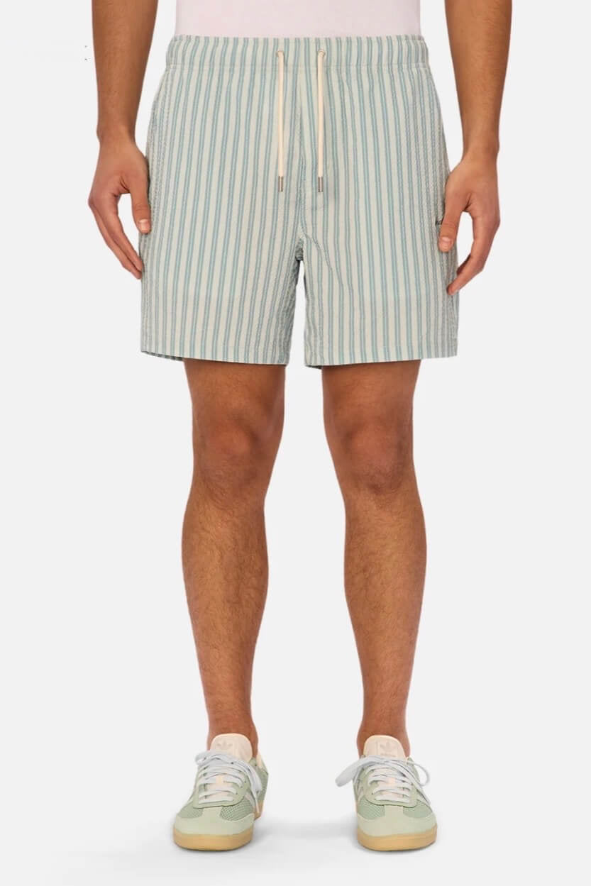 Industrie The Berkeley Swim Short in Silver Blue/White