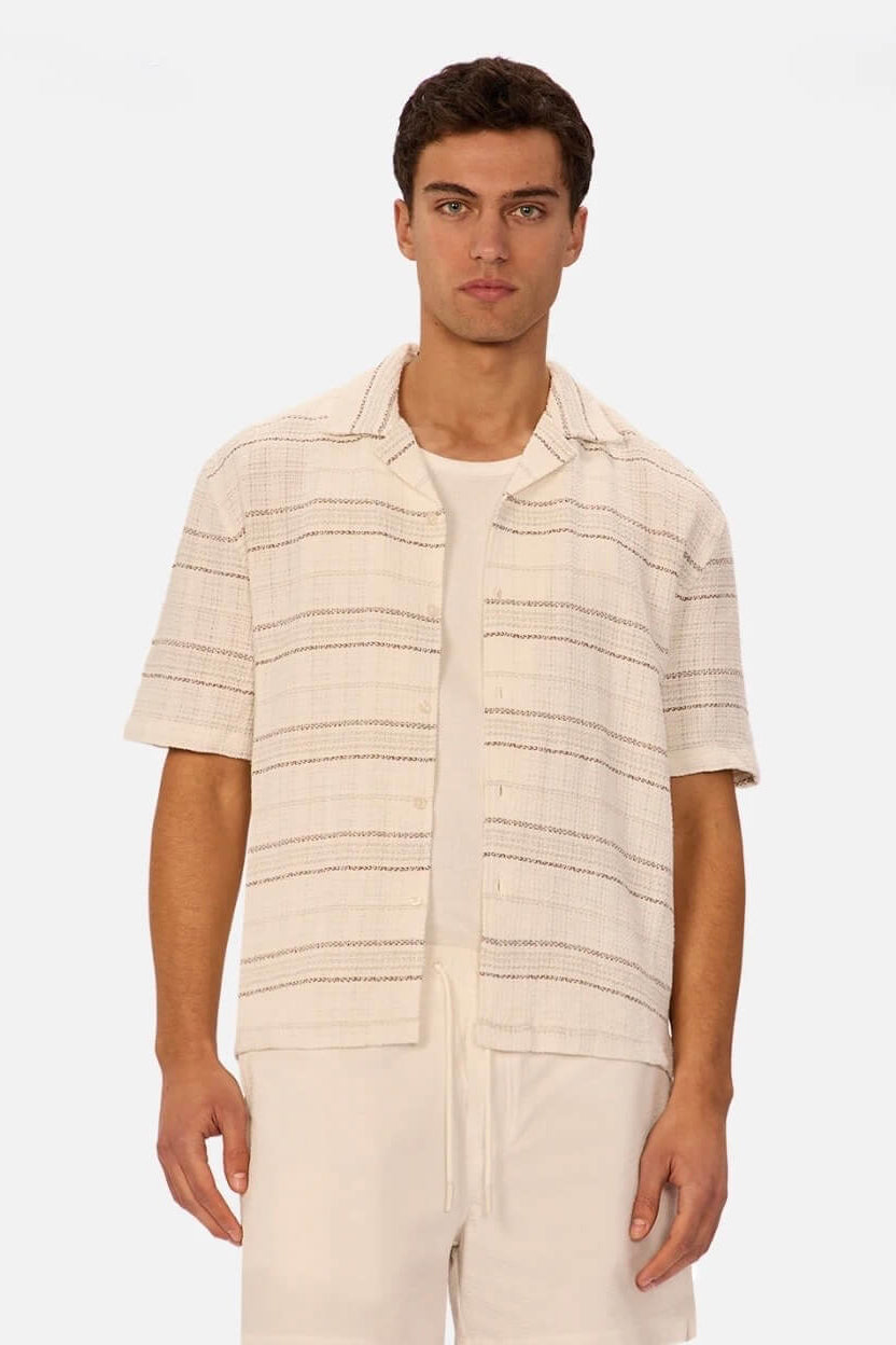 Industrie The Caparica Short Sleeve Shirt in Brown