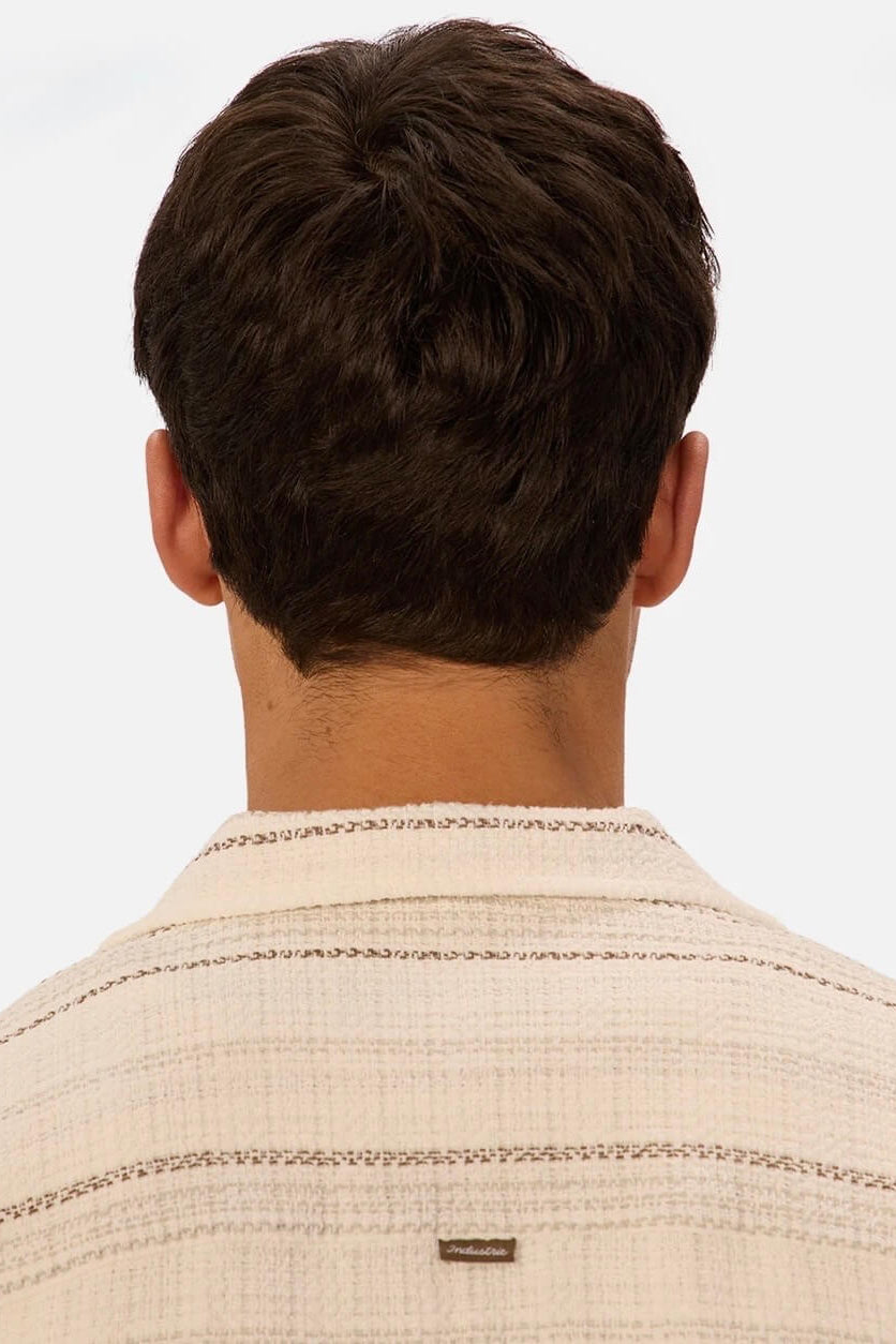 Industrie The Caparica Short Sleeve Shirt in Brown back close up