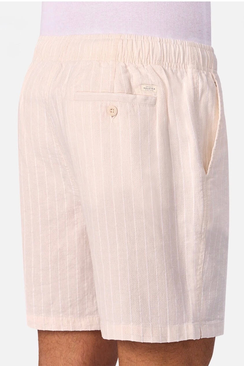 Industrie The La Brava Short in Wheat/Off White back close up