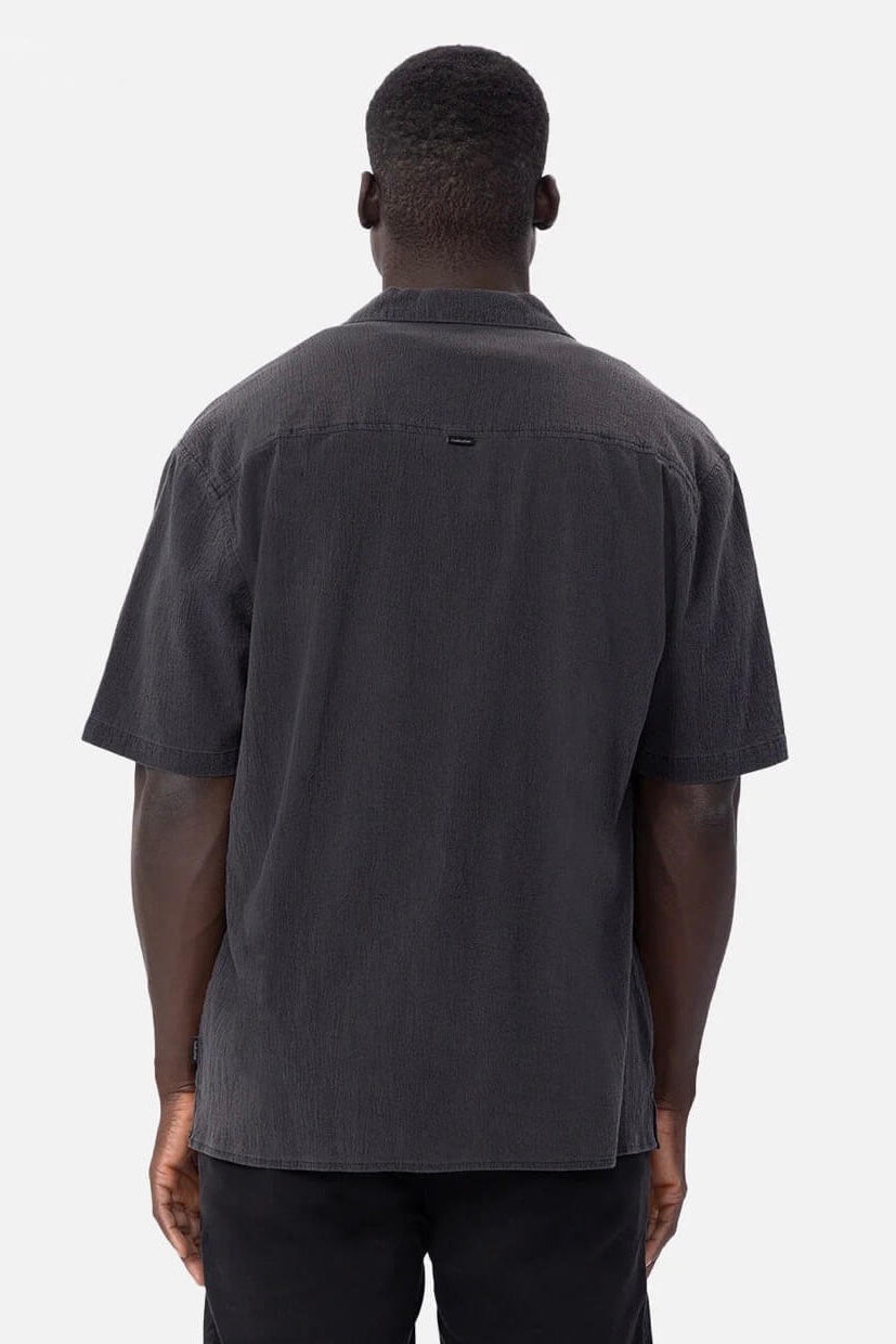 Industrie The Magna Short Sleeve Shirt in Onyx back fit