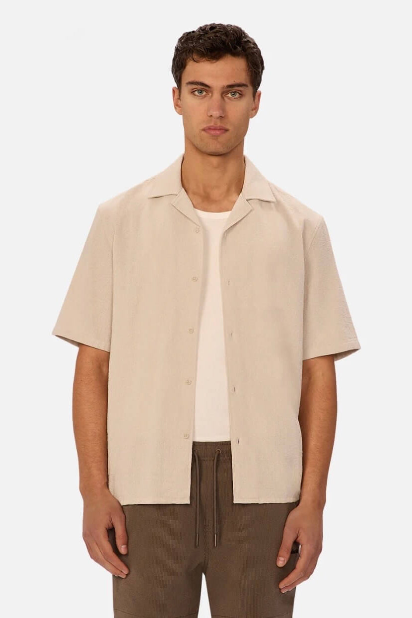 Industrie The Marbella Short Sleeve Shirt in Grain