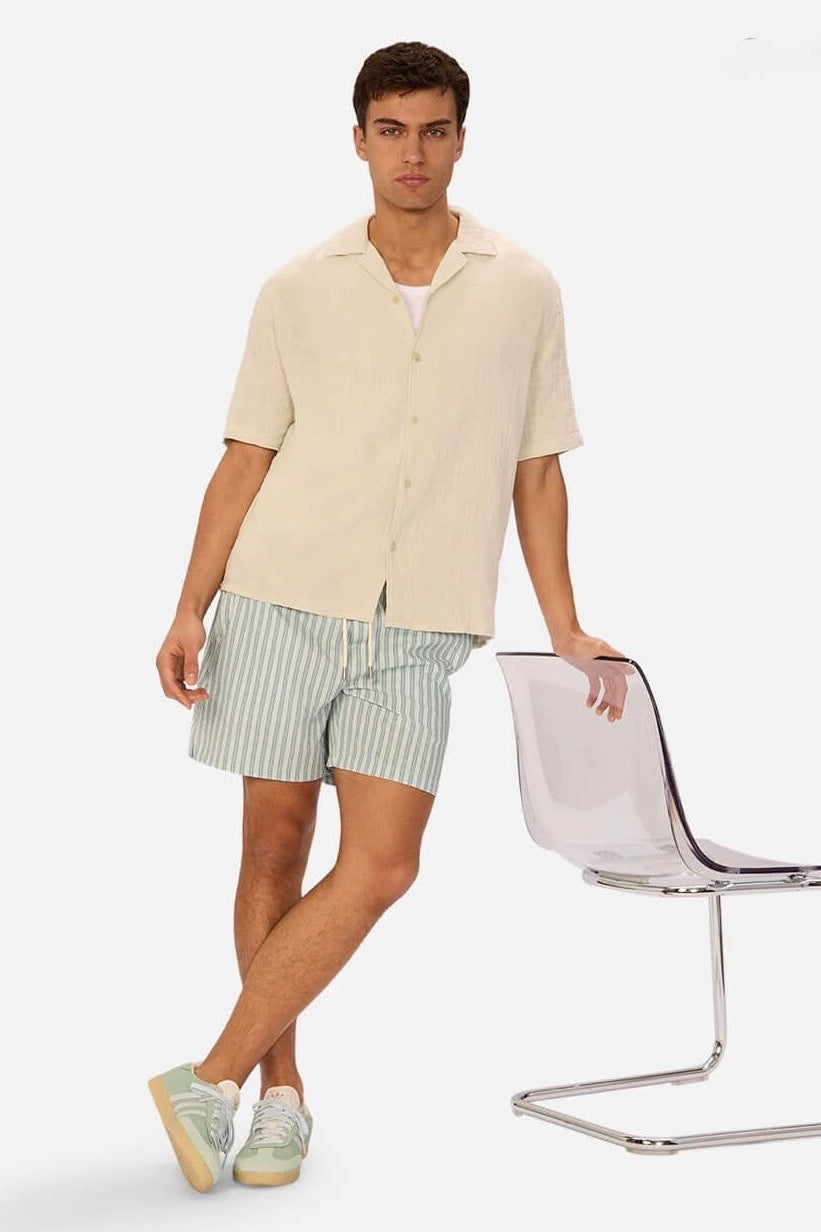 Industrie The Seguro Short Sleeve Shirt in Duckegg outfit