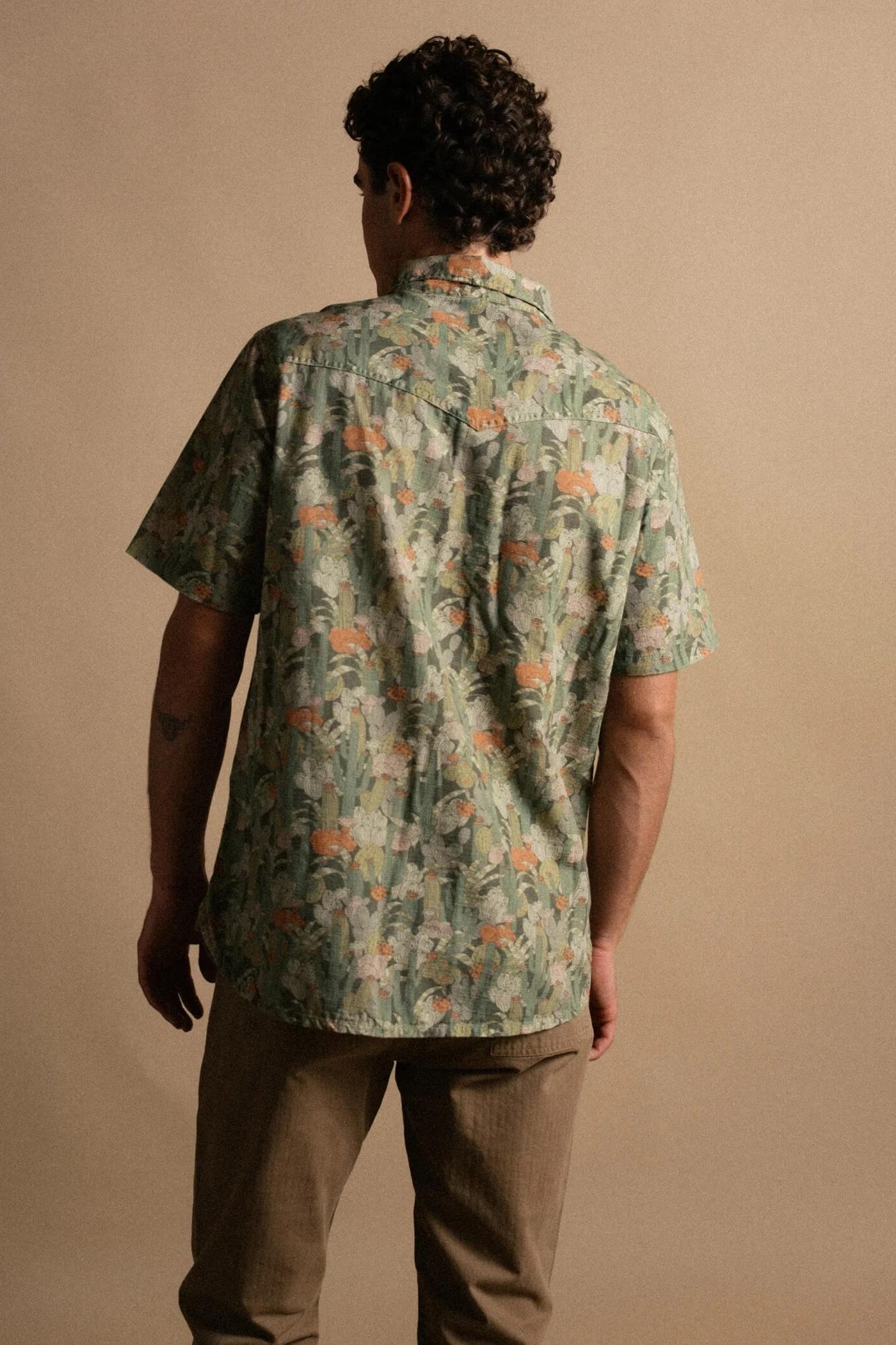 Iron & Resin Cactus Shirt in Green back