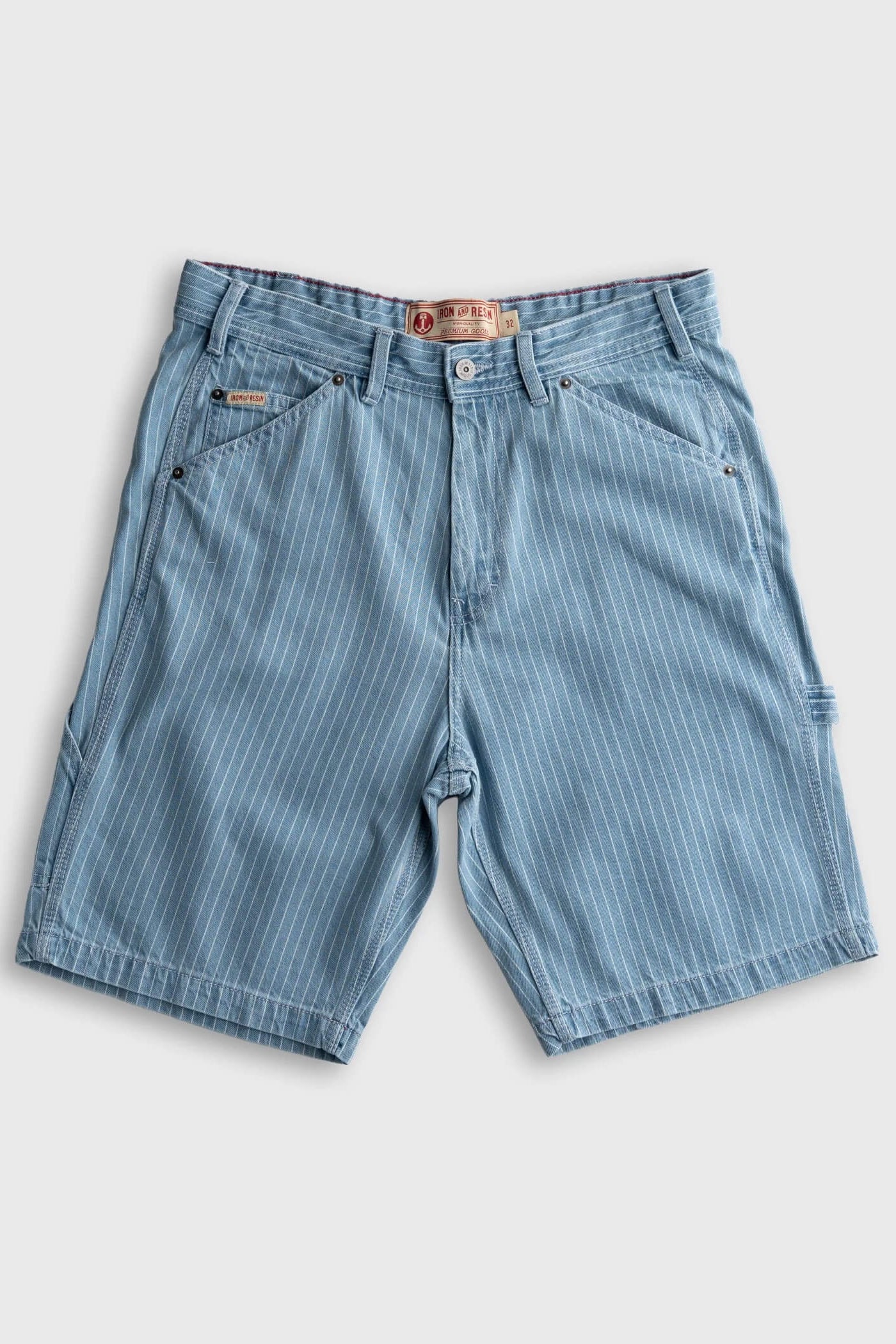 Iron & Resin Dennis Striped Denim Short in Bleach