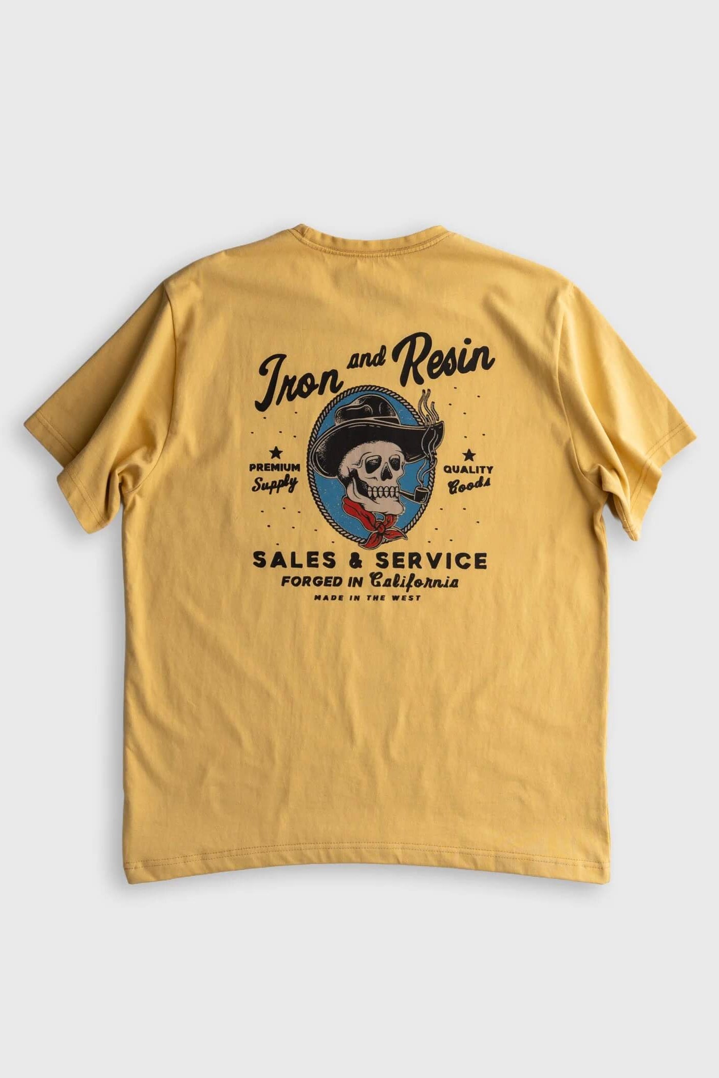 Iron & Resin Old Cowboy Pocket Tee in Gold
